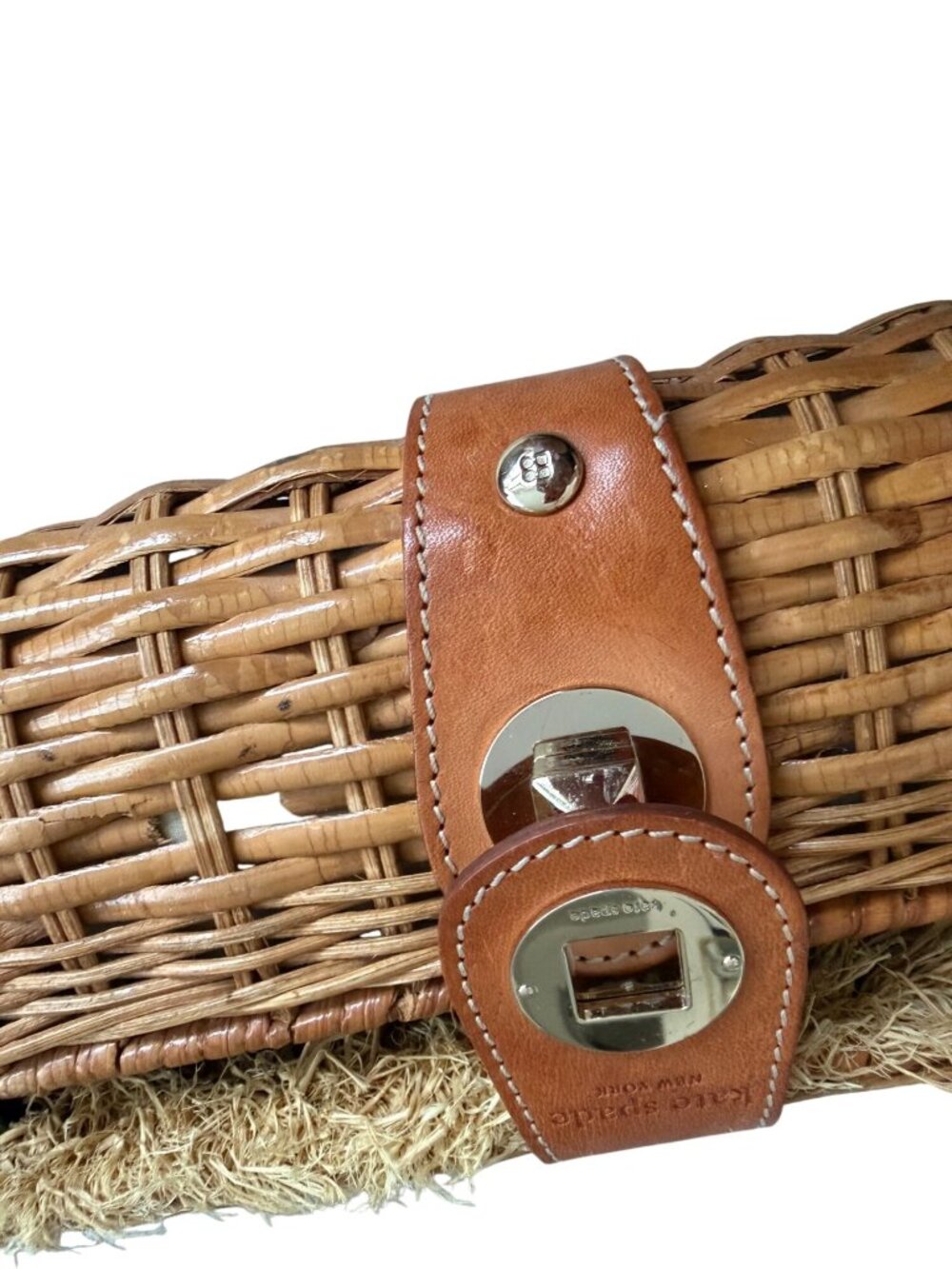 KATE SPADE Vintage Wicker Straw Handbag Clutch - Picture 4 of 12